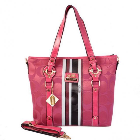 Coach Logo In Signature Medium Pink Totes BEU - Click Image to Close